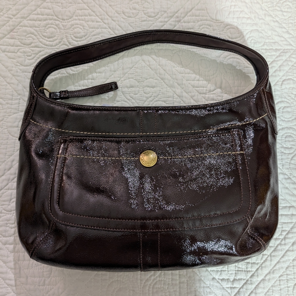Authentic 2007 Coach Ergo Hobo Bag – Embossed Patent Leather – Style 11623